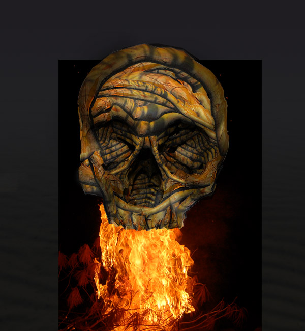 Огненный череп в фотошопе