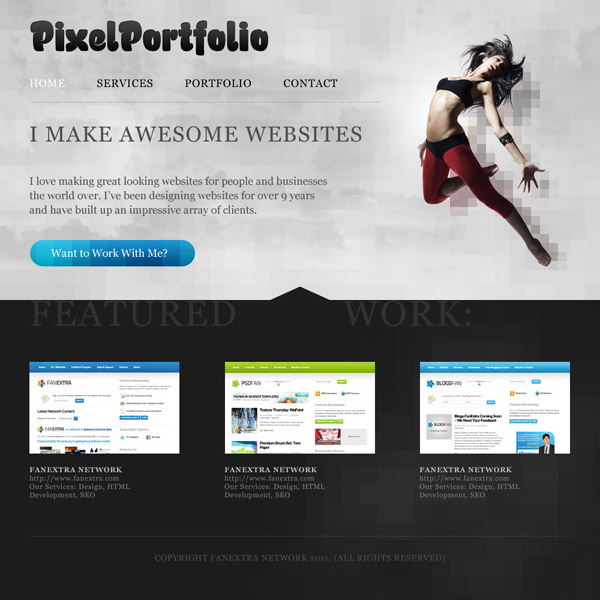 Дизайн сайта с эффектом пикселизации в фотошопе