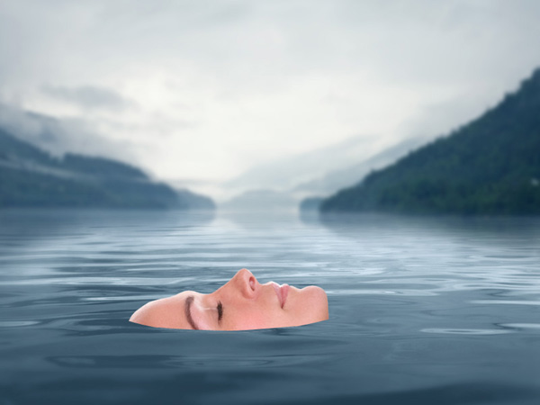 Реалистичная картина на озере в фотошопе
